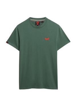 Camiseta Superdry Essential Logo verde para homem.