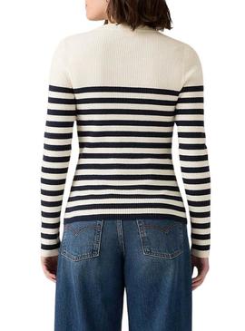 Camisa Levis Adrienne listrada em branco e azul para mulheres
