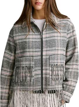 Jaqueta Pepe Jeans Talani cinza e rosa para mulher