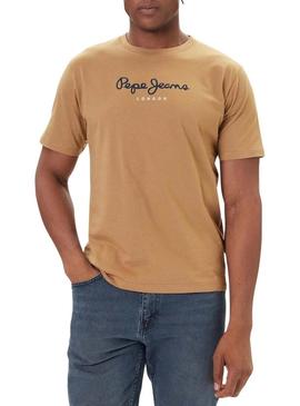 Camisa Pepe Jeans Eggo caramelo para homens.