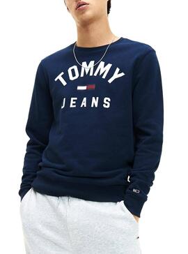Sweat Tommy Jeans Essential Flag Azul Homem