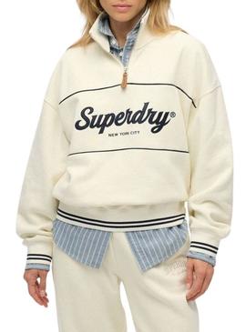 Moletom Superdry Country Club Loose bege para mulher