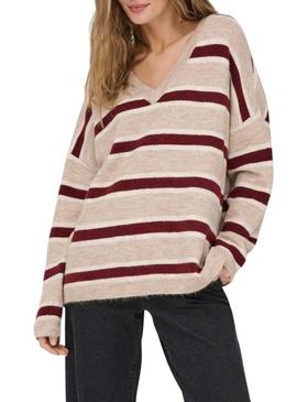 Camisola de malha listrada Only Talio para mulher.