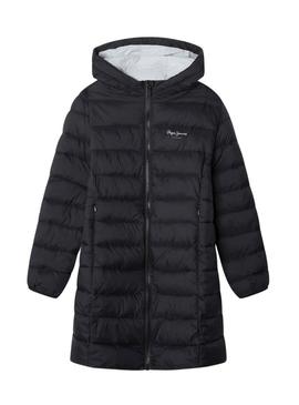 Casaco Pepe Jeans acolchoado Dahlia preto para menina