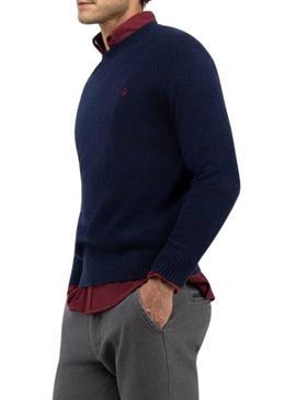 Camisola de lã de merino azul El Ganso para homem.