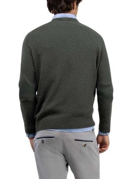 Camisola de lã de merino verde El Ganso para homem.