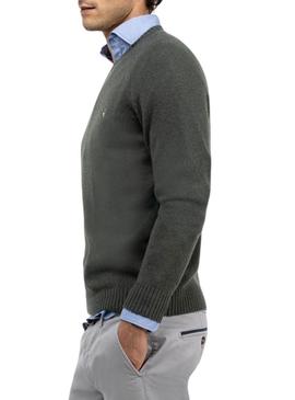 Camisola de lã de merino verde El Ganso para homem.