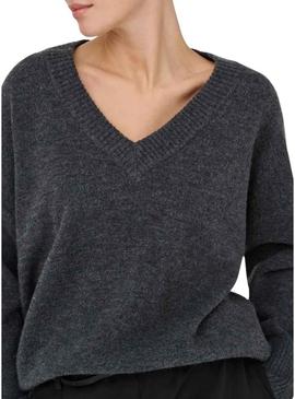 Camisola Only Mari cinza escuro para mulher.