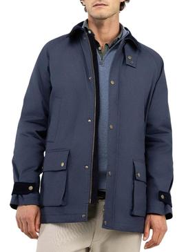 Parka El Ganso de veludo cotelê azul marinho para homem.