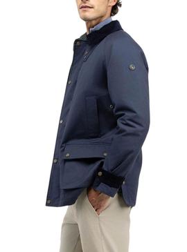 Parka El Ganso de veludo cotelê azul marinho para homem.