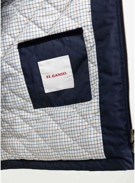 Parka El Ganso de veludo cotelê azul marinho para homem.
