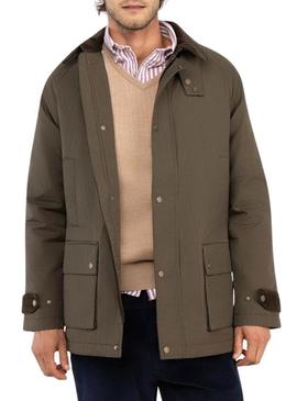 Parka El Ganso com gola de veludo verde para homem