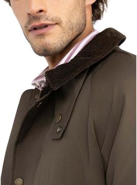 Parka El Ganso com gola de veludo verde para homem