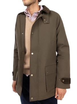 Parka El Ganso com gola de veludo verde para homem