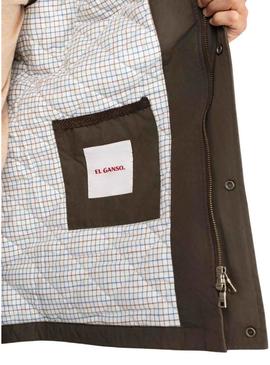 Parka El Ganso com gola de veludo verde para homem