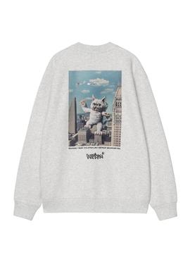 Moletom Carhartt WIP cinza para mulher.