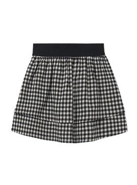 Saia Mayoral Vichy branco e preto para menina