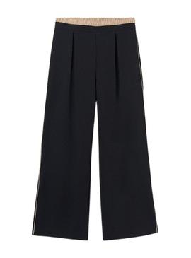 Calça Mayoral preta wide leg para menina.