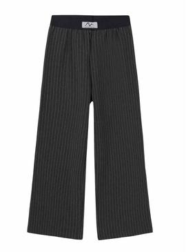 Calça Mayoral listrada diplomática preta para menina.