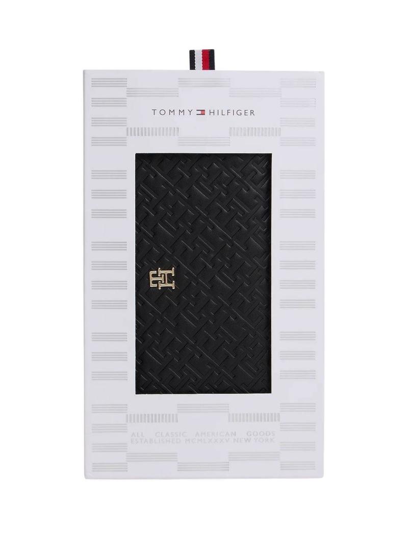 Carteira Tommy Hilfiger Monograma preta para mulher