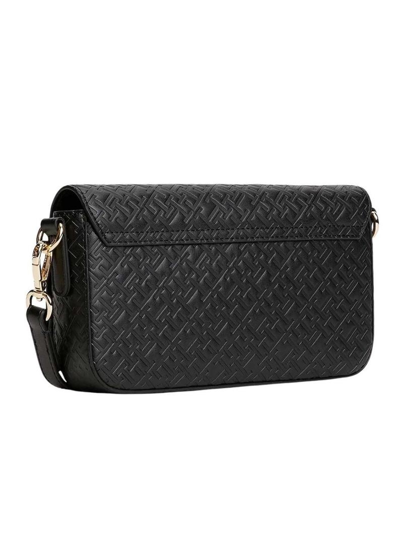 Bolsa transversal Tommy Hilfiger Icon preta para mulher.
