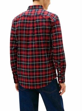 Camisa Tommy Hilfiger Tartan vermelha para homem