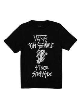 Camiseta Vans Let Loose preta para criança.