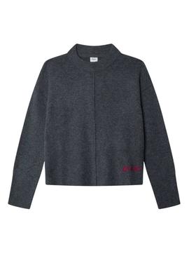 Camisola Pepe Jeans Bibby cinza escuro para menina.