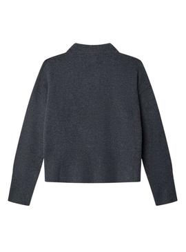 Camisola Pepe Jeans Bibby cinza escuro para menina.