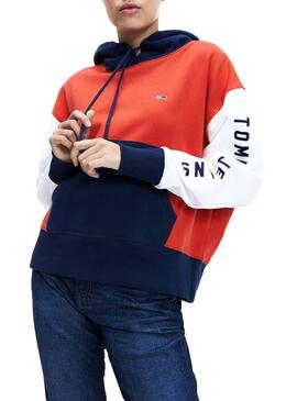 Sweat Tommy Jeans Cor Block Para Mulher