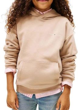 Moletom Tommy Hilfiger Mini Corp bege para menina e menino.