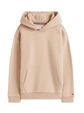 Moletom Tommy Hilfiger Mini Corp bege para menina e menino.