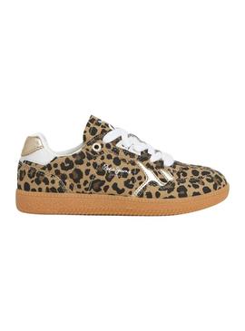 Sapatilhas Pepe Jeans Ball animal print para menina.
