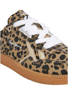 Sapatilhas Pepe Jeans Ball animal print para menina.