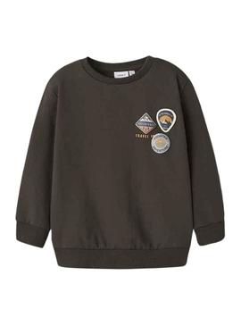 Moletom Name It Mosman marrom para menino