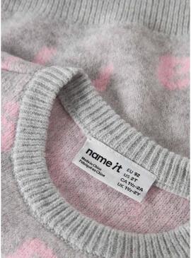Camisola Name It Foline cinza para menina