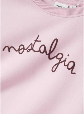 Moletom Name It Fovi rosa para menina.