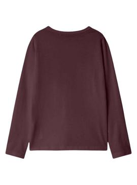 Camisola Name It Foslina bordô para menina.