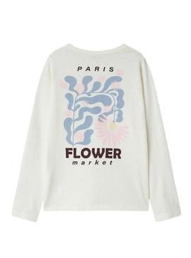 Camiseta Name It Foslina branca para menina.