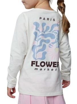 Camiseta Name It Foslina branca para menina.