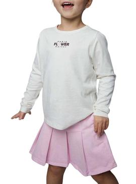 Camiseta Name It Foslina branca para menina.