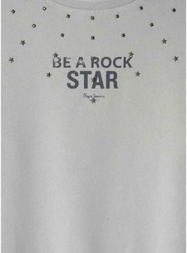 Moletom Pepe Jeans Addy cinza para menina