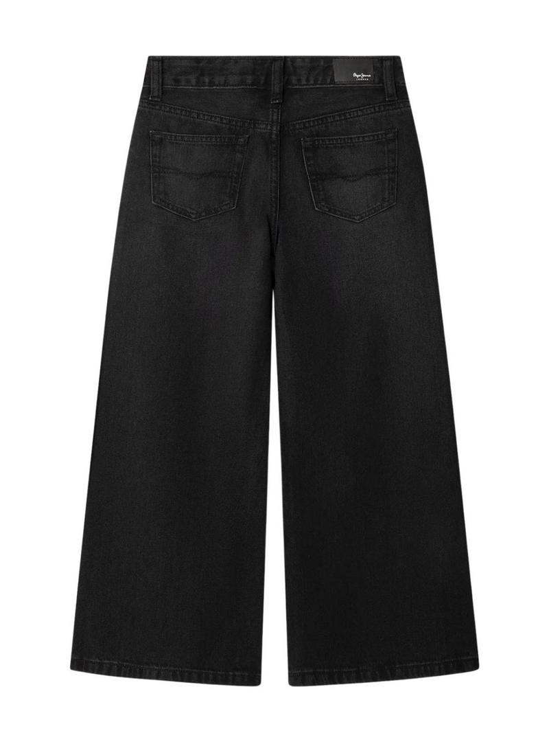 Calça Pepe Jeans Wide Leg preta para menina