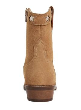 Botins Pepe Jeans Western Star camelo para menina.