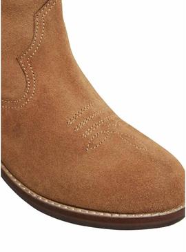 Botins Pepe Jeans Western Star camelo para menina.