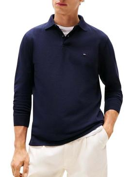 Camisa polo Tommy Hilfiger 1985 azul marinho para homens.