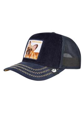 Boné Goorin Bros High Class azul marinho de veludo.