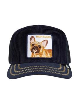 Boné Goorin Bros High Class azul marinho de veludo.