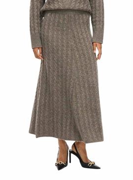 Saia maxi de malha tostada Vila Virelli para mulher.