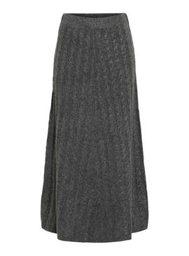 Saia Vila Virelli maxi de malha cinza para mulher.